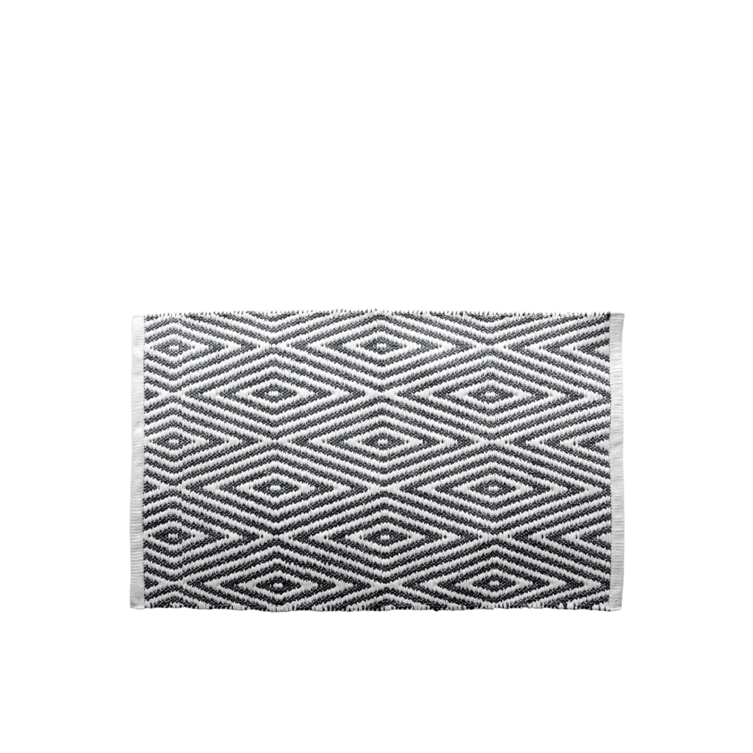 Oxford Bath Mat Cotton Black/White 20" x 32" Gsm 1720