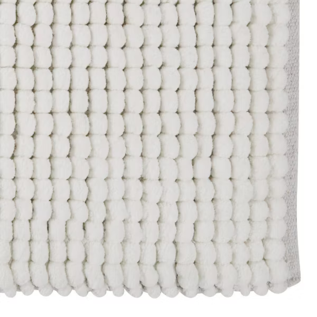 Puff Chunky Microfiber Bath Mat White 20x32
