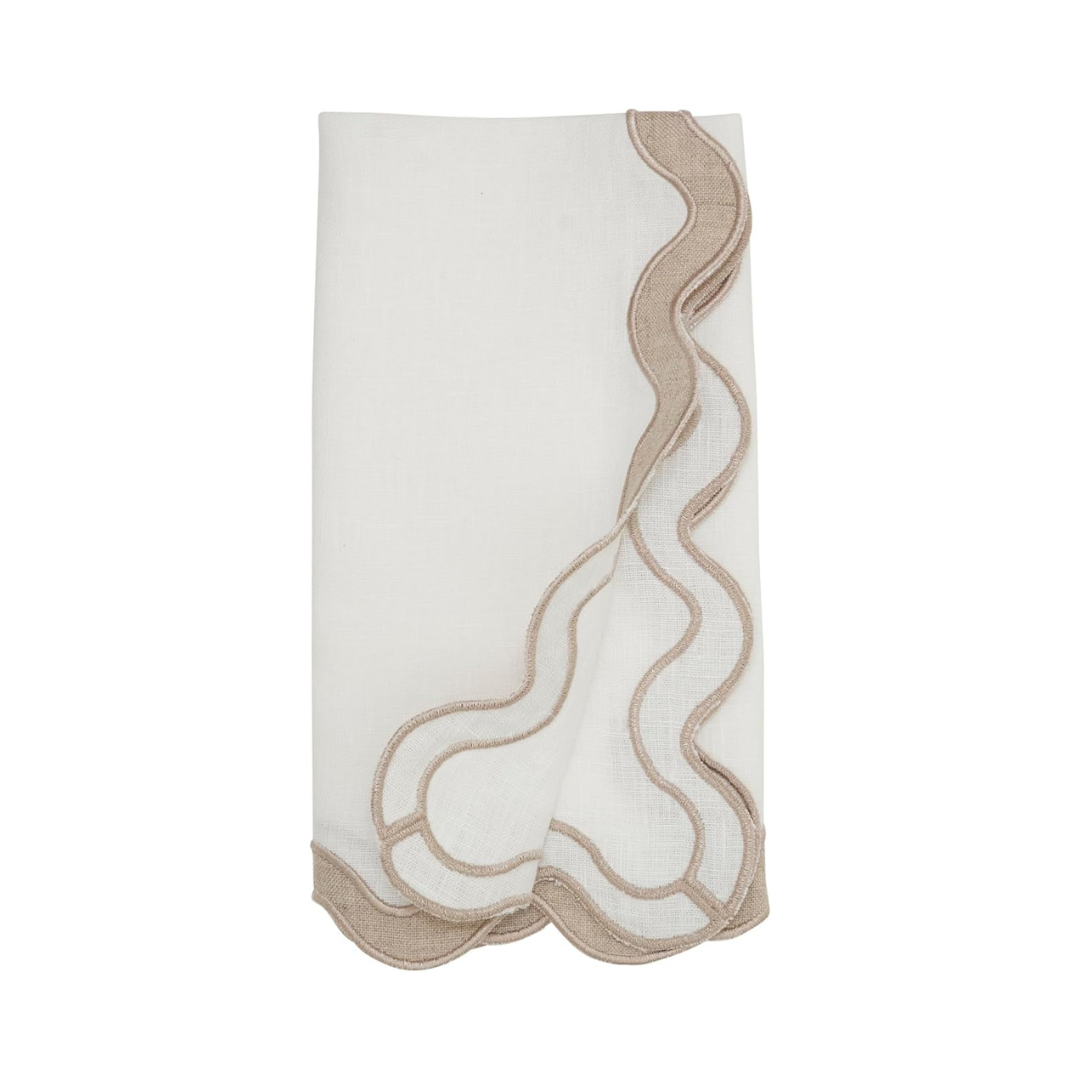 Stone Washed Scallop Napkin Set Of 4