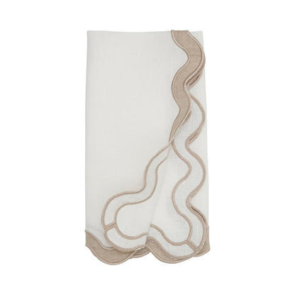 Stone Washed Scallop Napkin Set Of 4