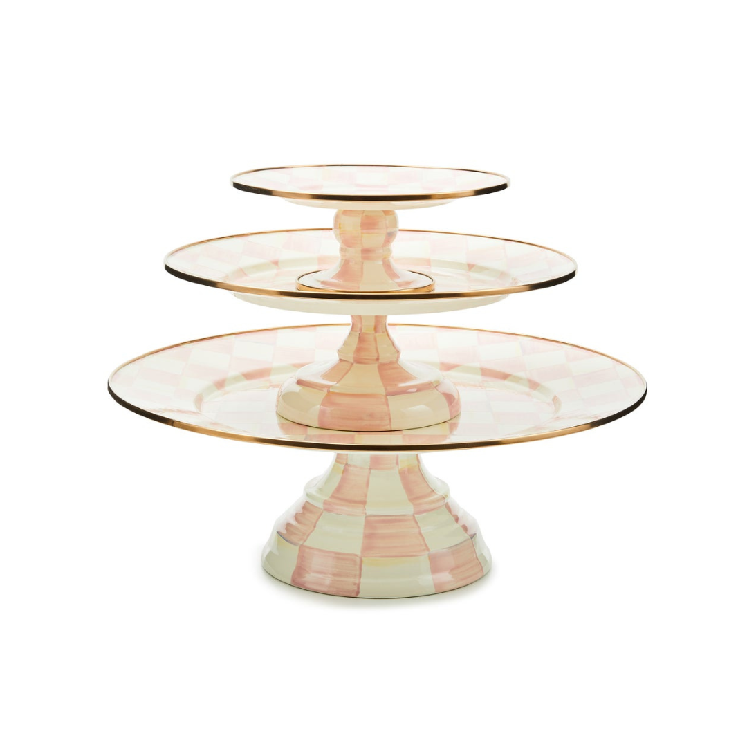 Rosy Check Mini Pedestal Platter