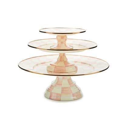 Rosy Check Mini Pedestal Platter