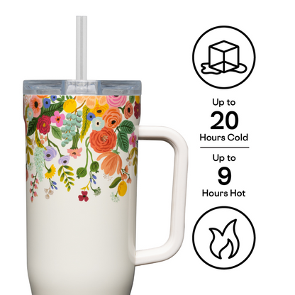 RIFLE PAPER CO. Garden Party Cruiser Insulated Tumbler with Handle