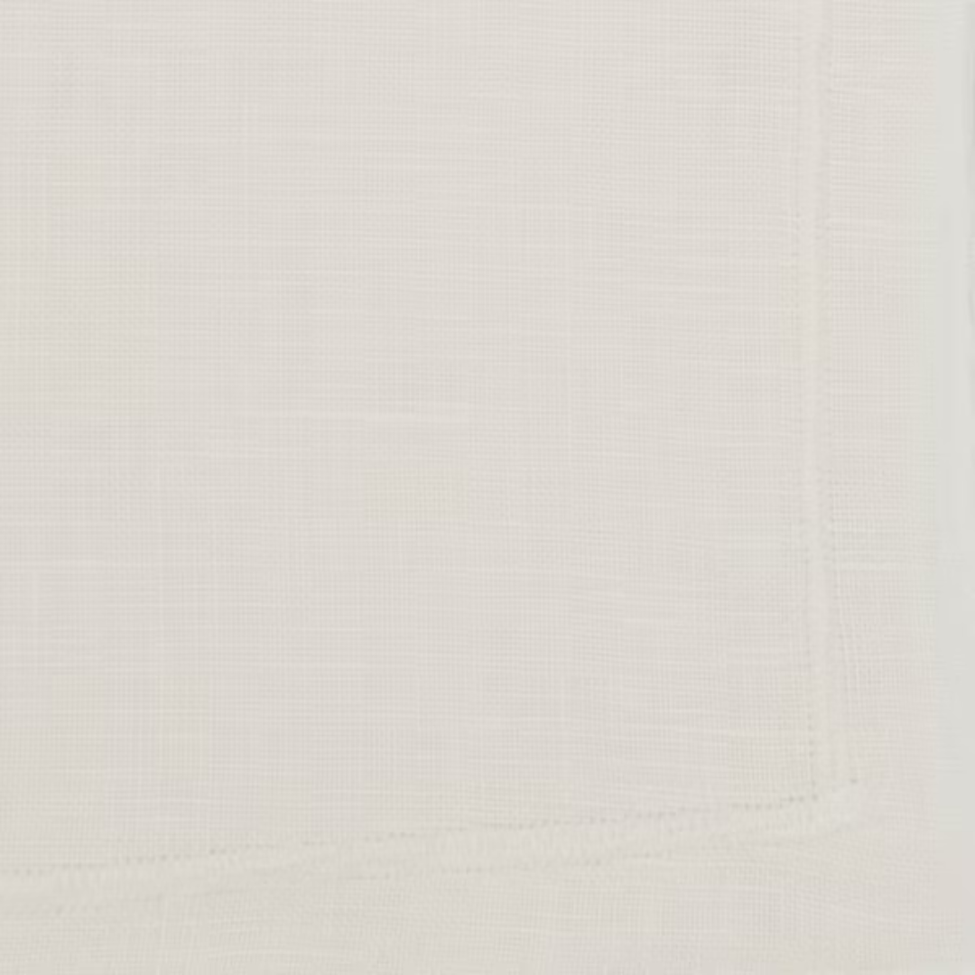 Stonewashed Overlock Border Napkin Ivory Set Of 4