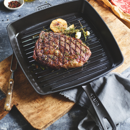 Cast Iron Square Grill Pan 12-inch - Graphite Grey