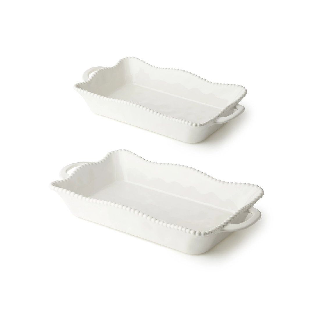 Perlette Cream Medium Rectagular Baker 14in x 8.75in