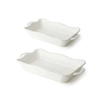 Perlette Cream Medium Rectagular Baker 14in x 8.75in