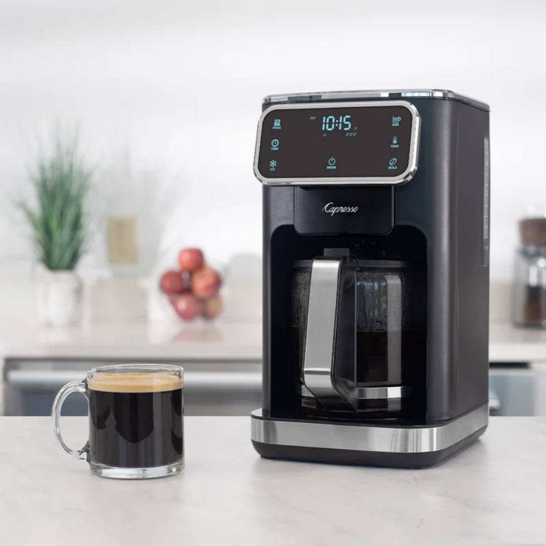 12-Cup Touchscreen Coffee Maker with Glass Carafe