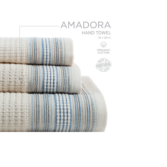 Amadora Hand Towel - Blue- Natural