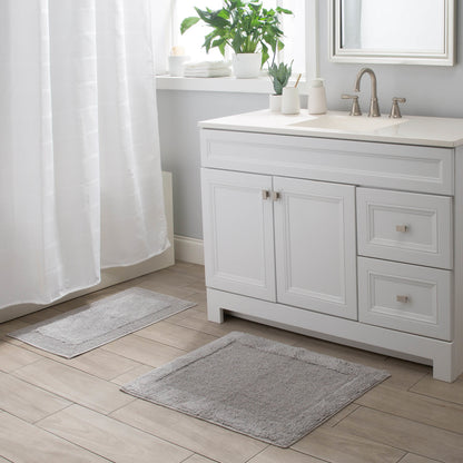 Brighton Bath Mat - Set of 2 100% COTTON - Grey