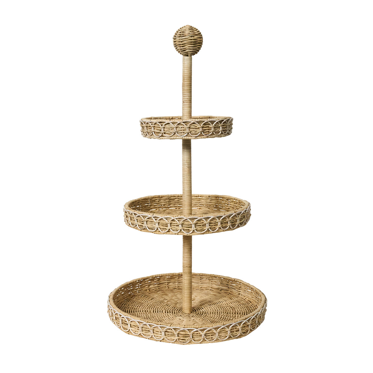 Provence Rattan 3-Tier Shelving Unit - Whitewash