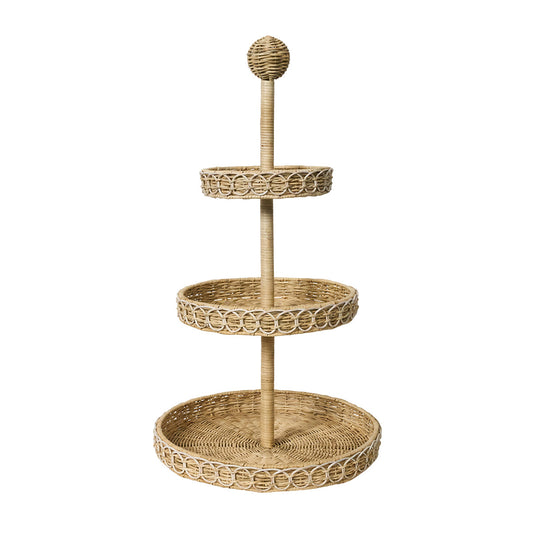 Provence Rattan 3-Tier Shelving Unit - Whitewash