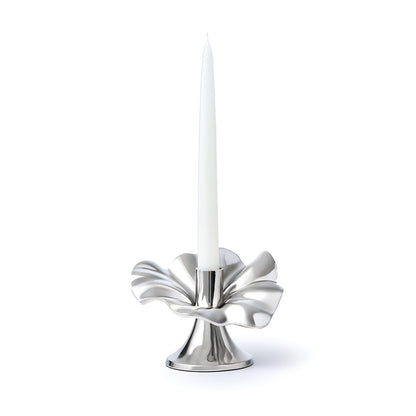 Blossom Platinum Tapered Candle Holder 6"