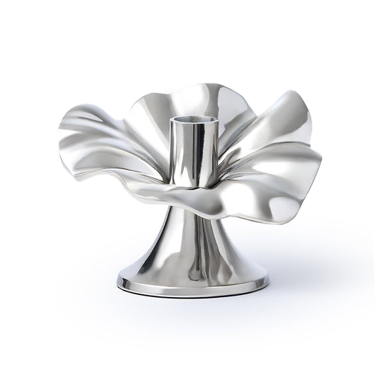 Blossom Platinum Tapered Candle Holder 6"