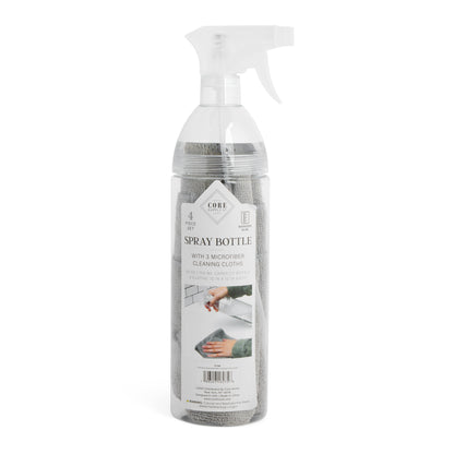 Pure Clean Spray Bottle With 3 Cleaning Cloths Smoke