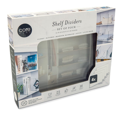 Set Of 4 Plastic Shelf Dividers
