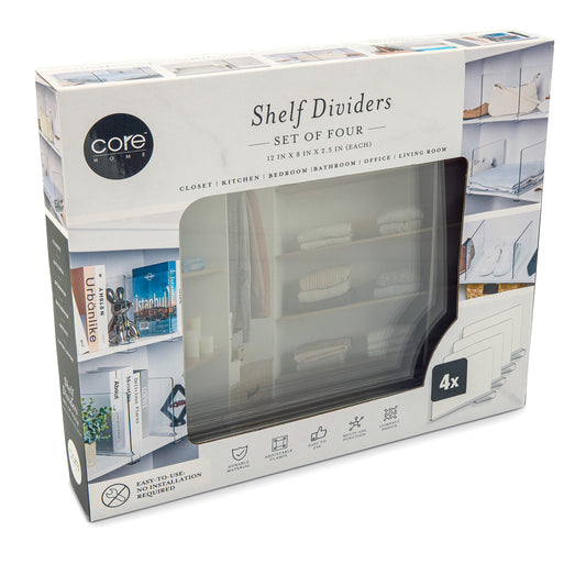 Set Of 4 Plastic Shelf Dividers