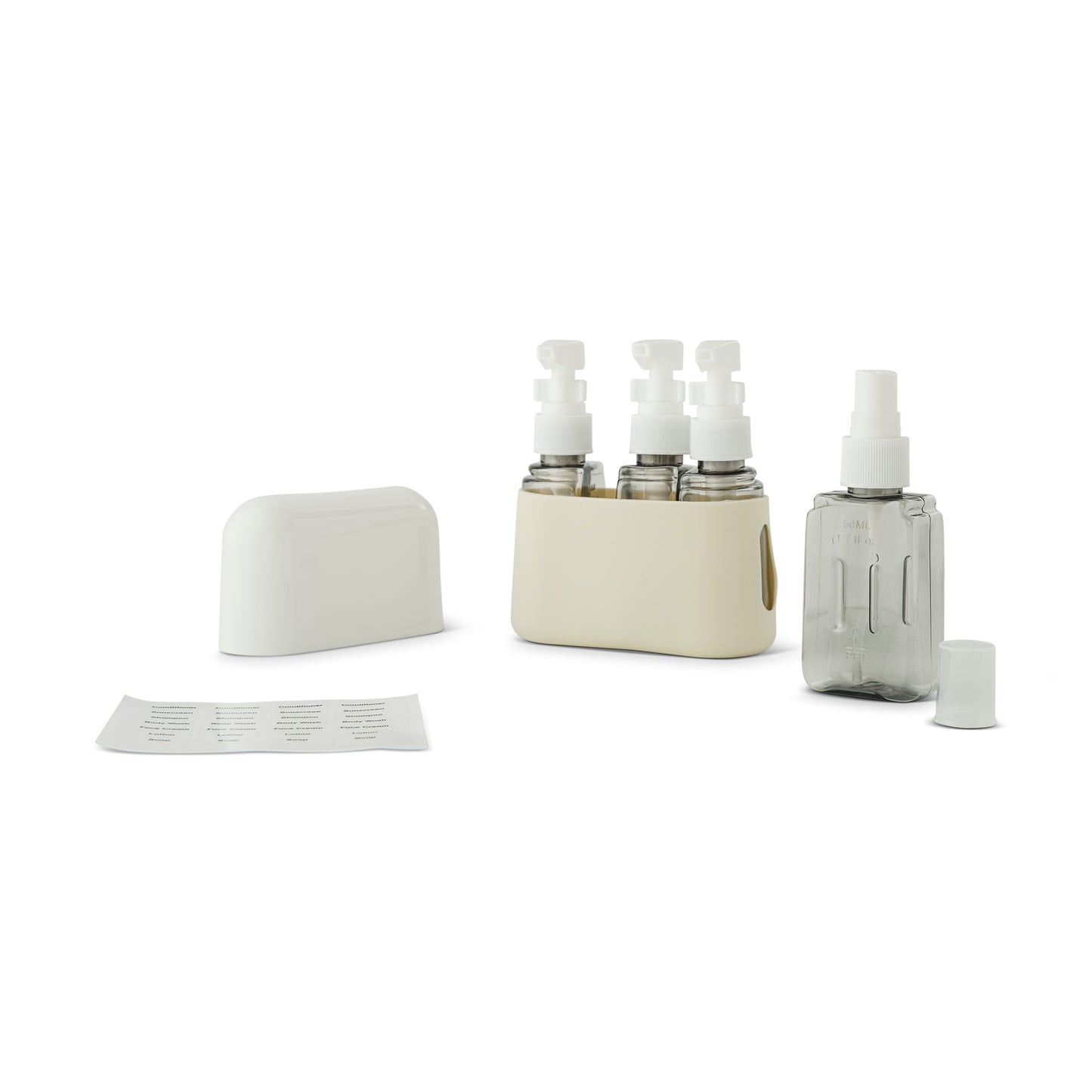 4Pc Travel Bottles W/Silicone Sleeve Vanilla