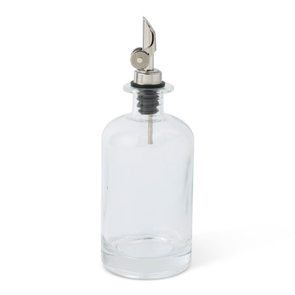 17oz Round Apothecary Oil Bottle W/ Auto Spout Silver