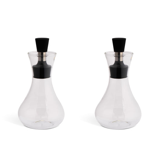 Set Of 2 10.1oz Glass Cruets W/Rubber Stopper