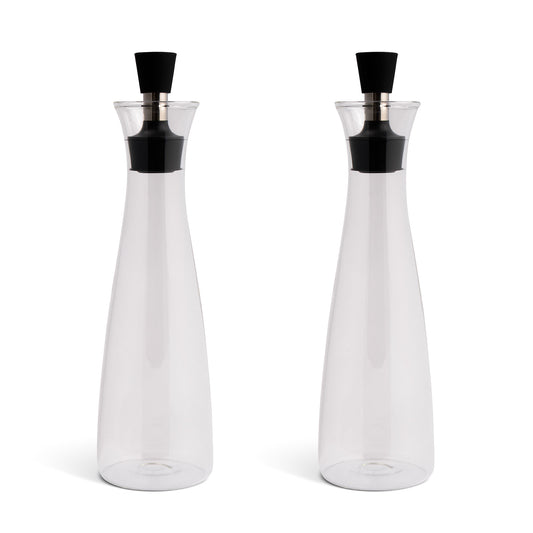 Set Of 2 16.9oz Glass Cruets W/Rubbers Stopper