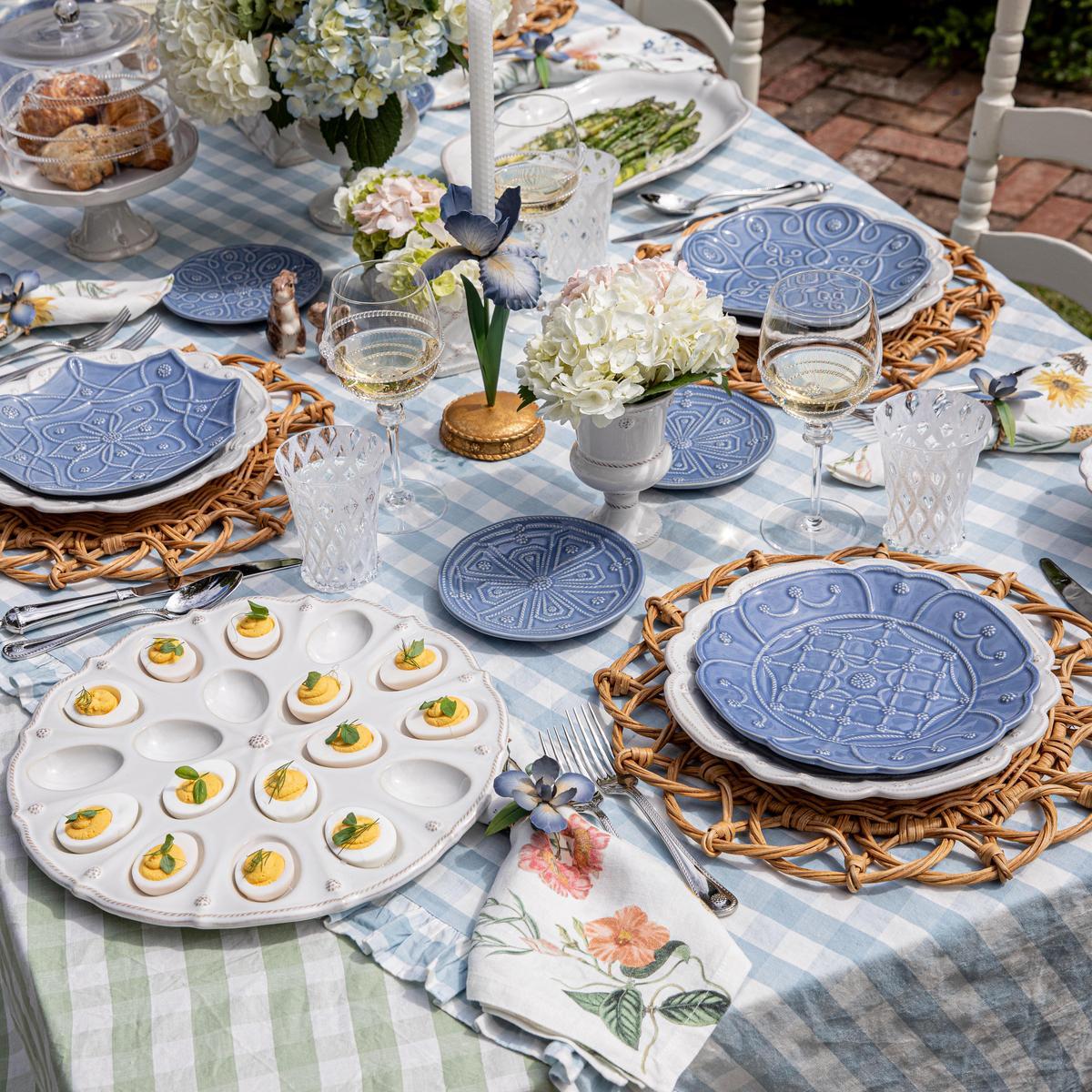 Jardins du Monde Side/Cocktail Plate Assorted Set/4 - Chambray