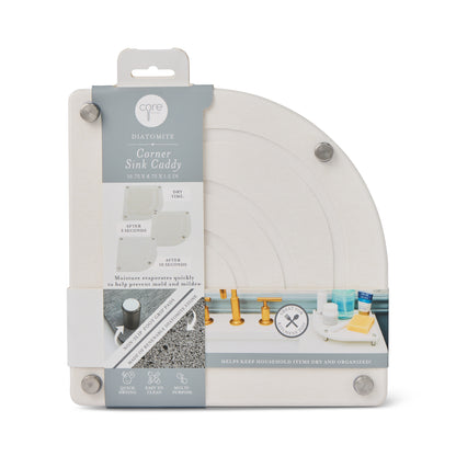 Corner Diatomite Sink Caddy White