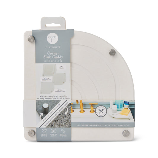 Corner Diatomite Sink Caddy White