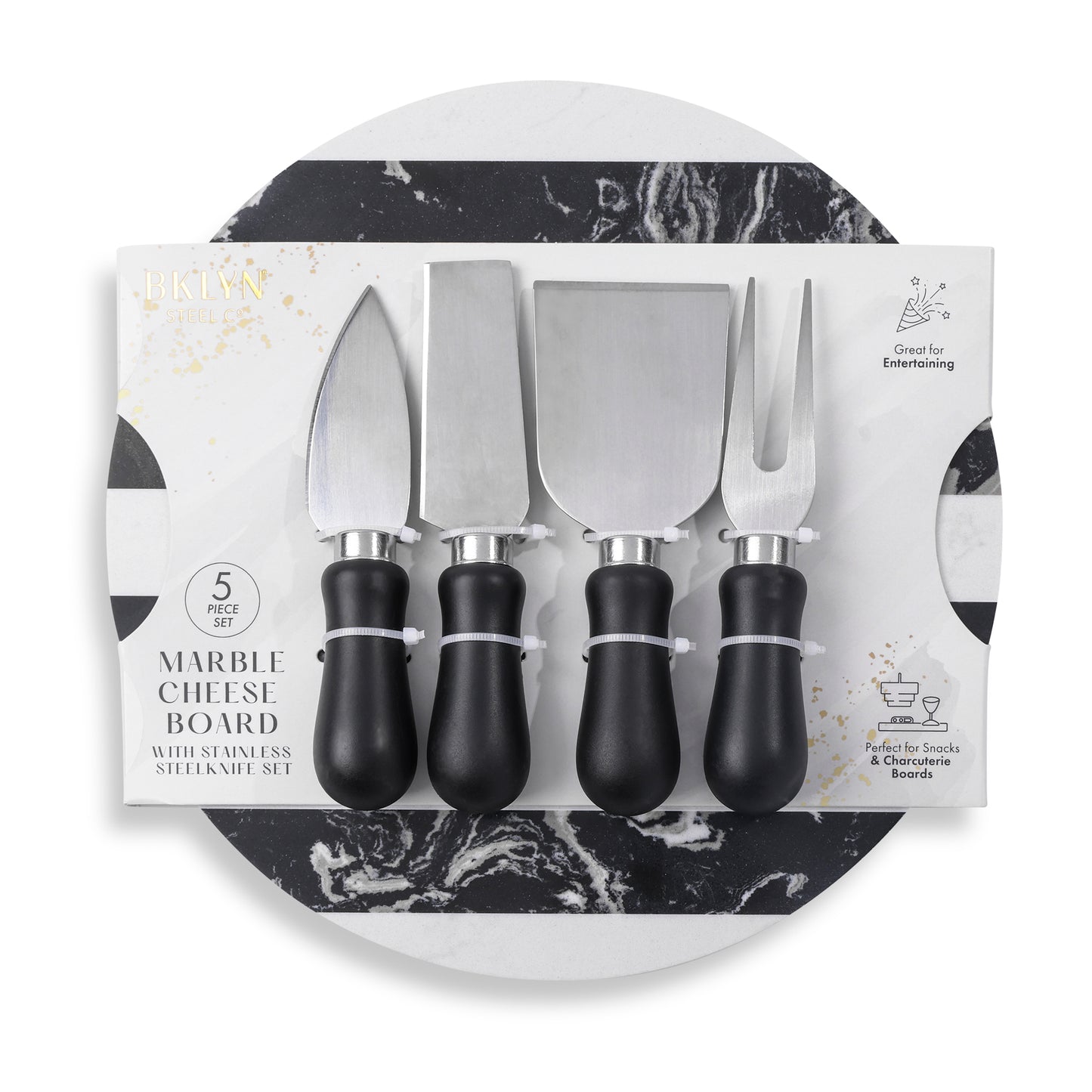 Marble Cheese Set Black/White