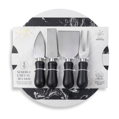 Marble Cheese Set Black/White