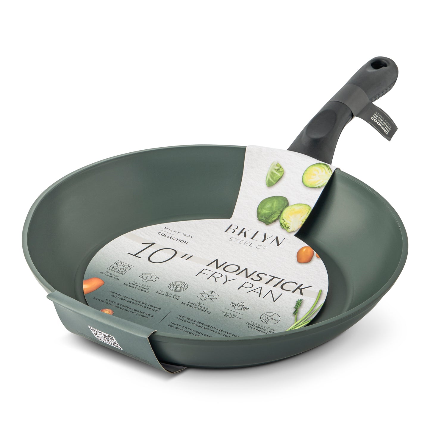 10" Milky Way Aluminum Forged Silicone Handle Frypan Spruce Shadow