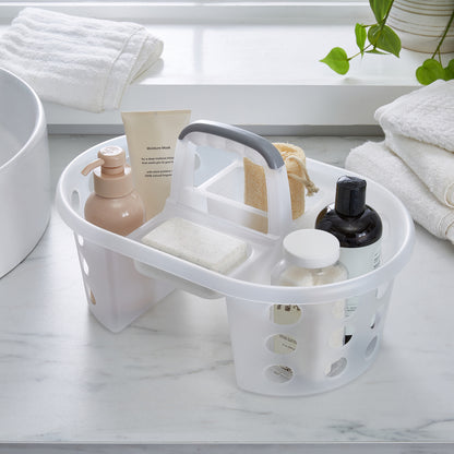 N&T Laundry / Cleaning Wash Basket with Handle PP White