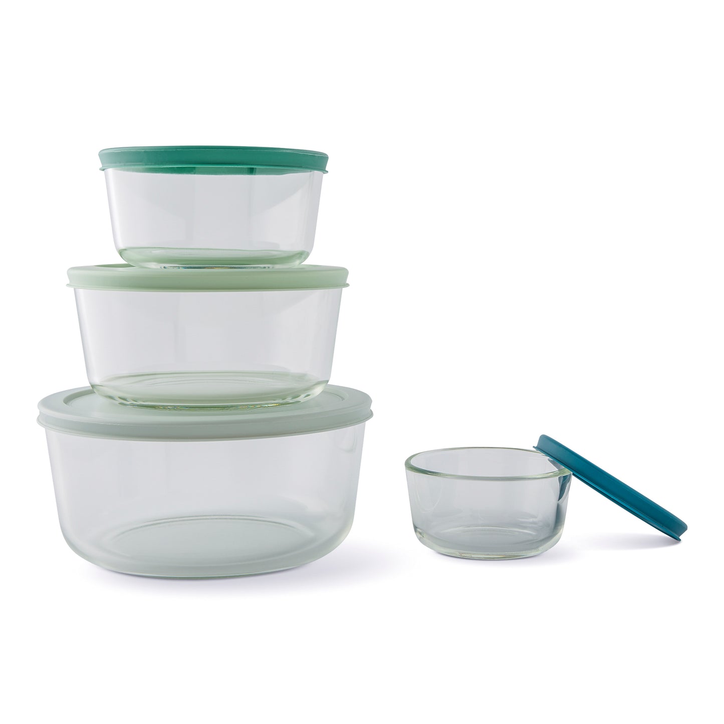 4Pc Round Glass Food Storage Set