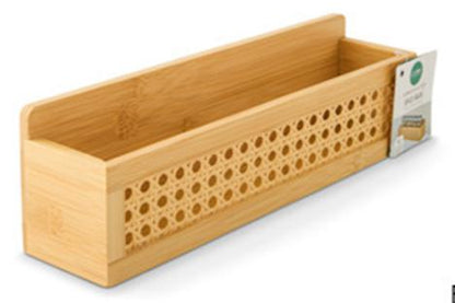 Bamboo W/Rattaan Spice Rack