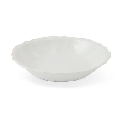 Dotted Ruffle Edge Melamine Serving Bowl White