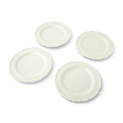 4Pk 8.5 Beaded Edge Salad Plate White