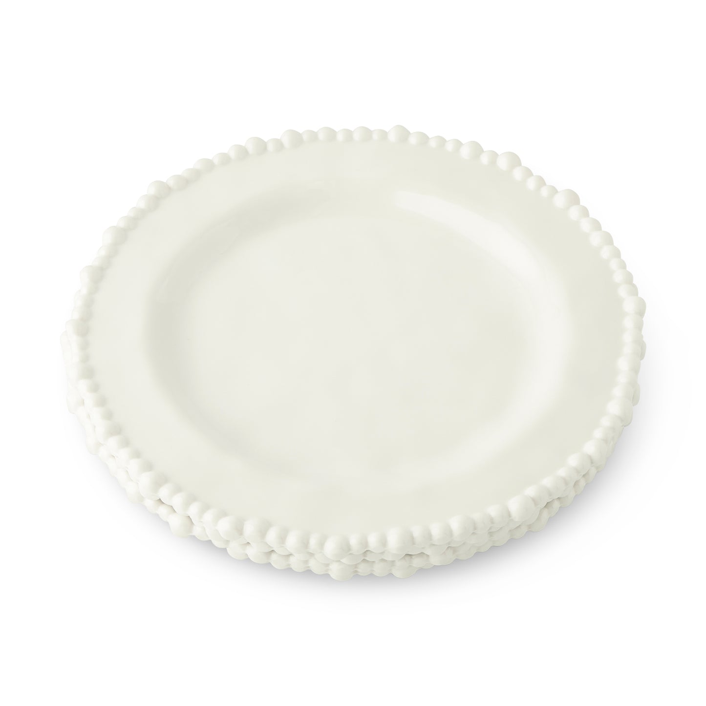 4Pk 8.5 Beaded Edge Salad Plate White