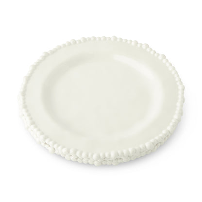 4Pk 8.5 Beaded Edge Salad Plate White