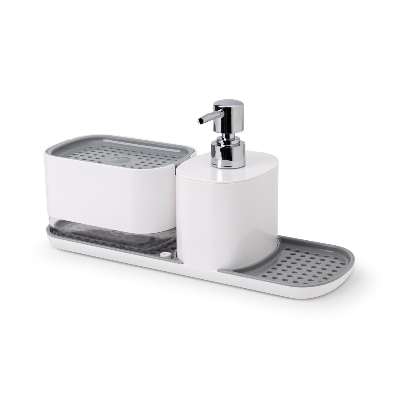 Soap Dispensing Sponge Saver And Soap Pump Sink Caddy WHT/OV