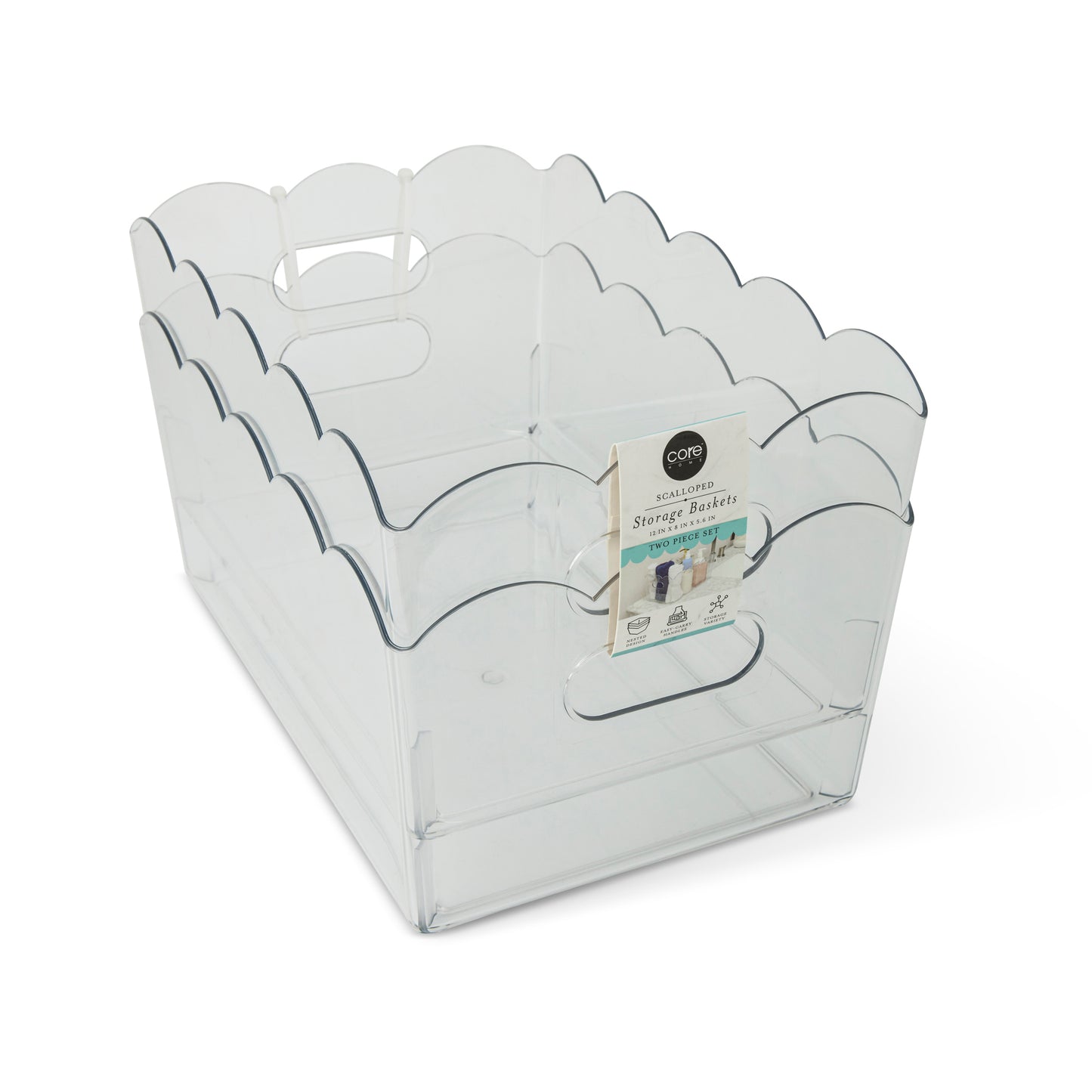 2Pk Medium Scalloped Edge Bin Set
