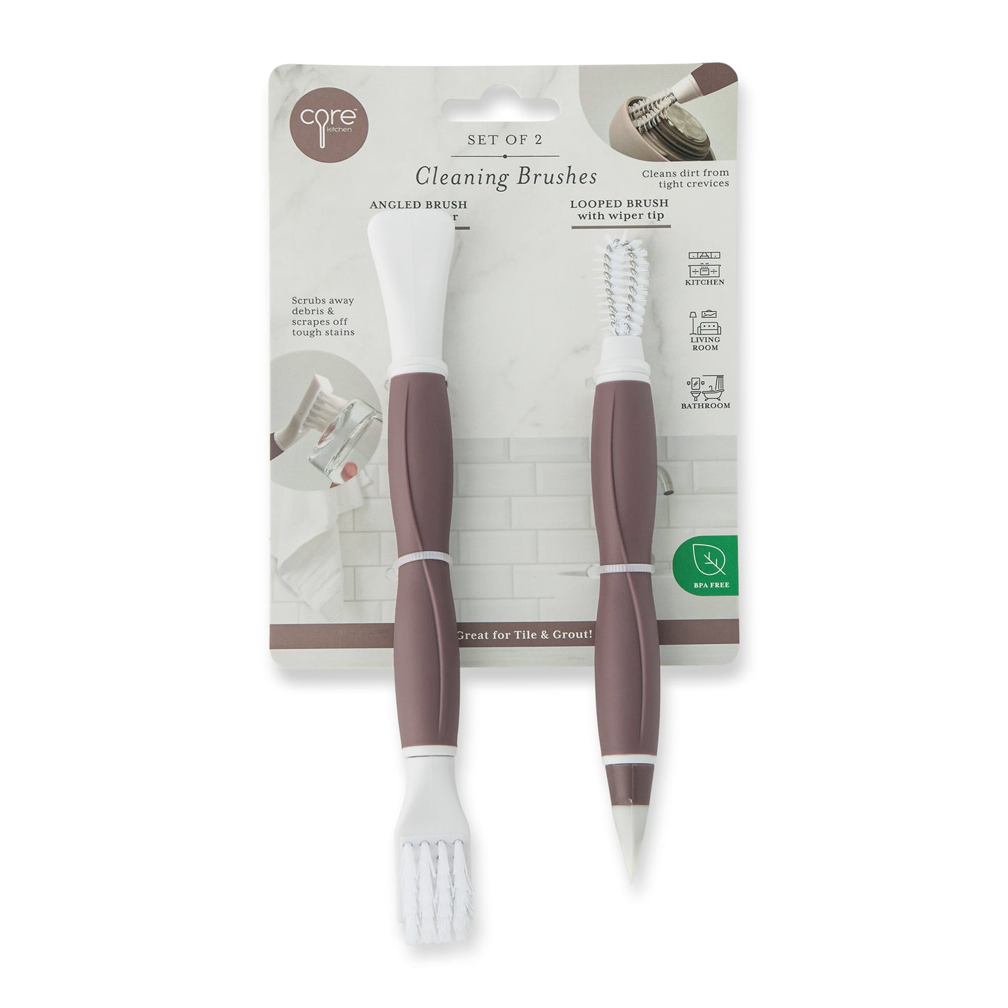 2Pc Tile And Grout Brush Set Steamboat