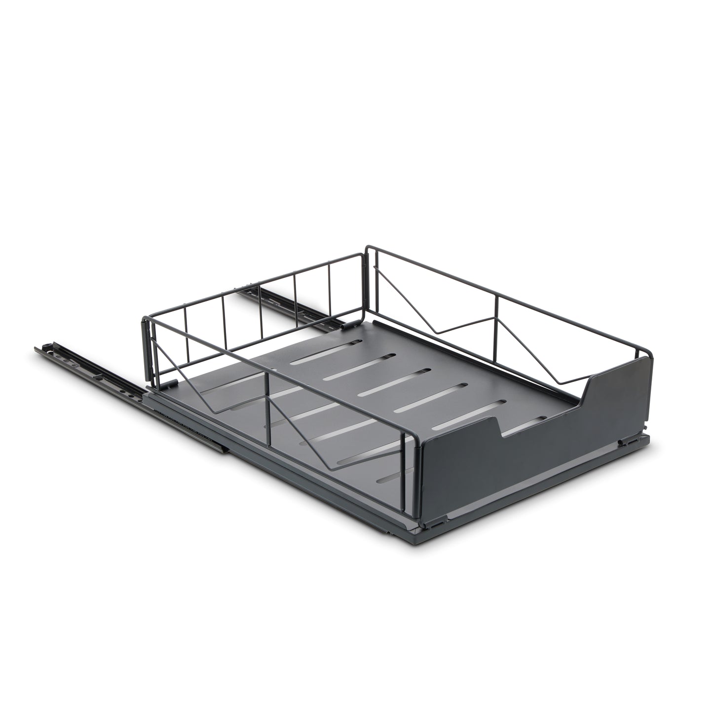 Large Metal Pullout Drawer Black