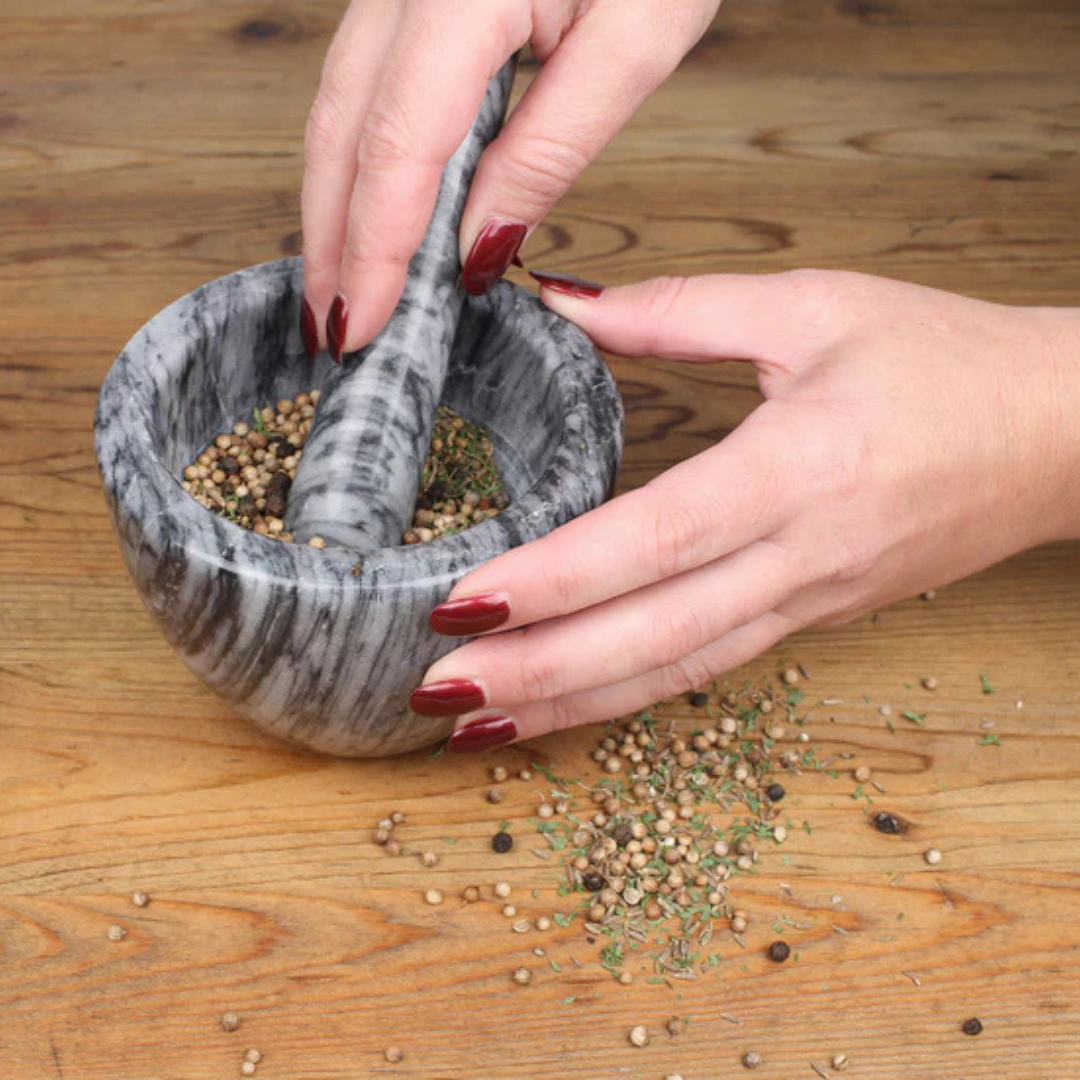 Marble Mortar & Pestle Gray