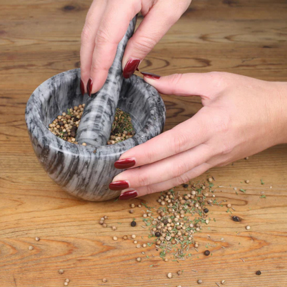 Marble Mortar & Pestle Gray