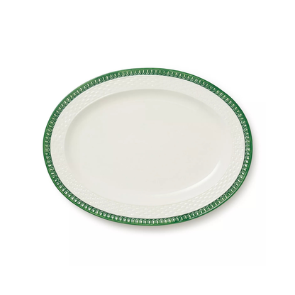 Le Jardin Embossed Rattan Oval Platter 16 x 12in