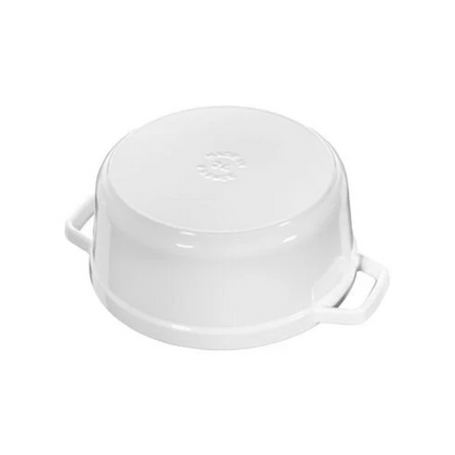 Staub Cast Iron Round 5.5qt Cocotte - Pure White