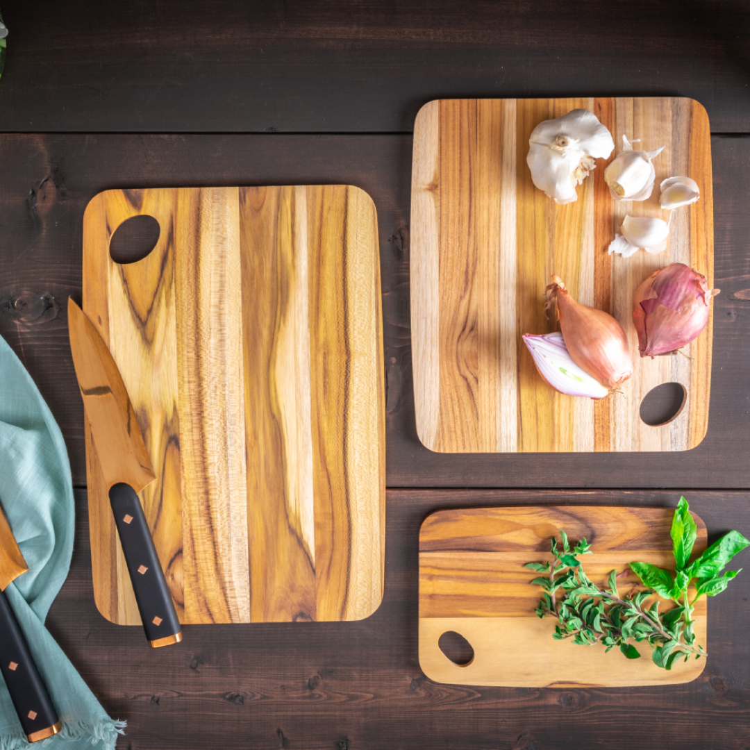 Teak Cutting Boards, Set of 3
