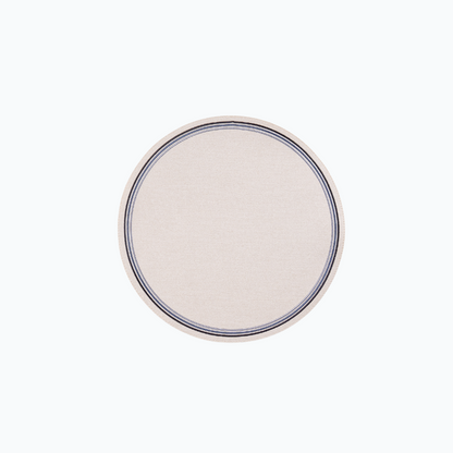 Madrid Circle Placemat with Tonal Embroidery - Gray