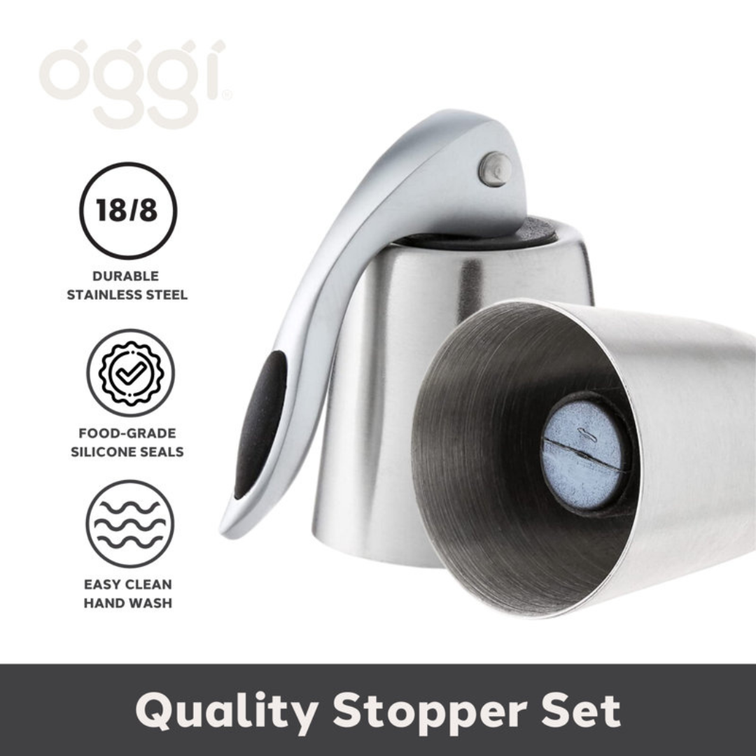 Set of 2 Lever Bottle Stoppers