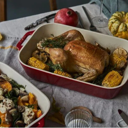 Staub Ceramic Rectangular Baking Dish 3 Piece Set - Cherry